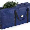 Zober Large Christmas Tree Storage Bag - Fits 9 Ft Artificial Trees - Plastic, Waterproof Christmas Tree Bag For Storage Box For Xmas - Strong, Durable Handles - Label Card Slot - Blue
