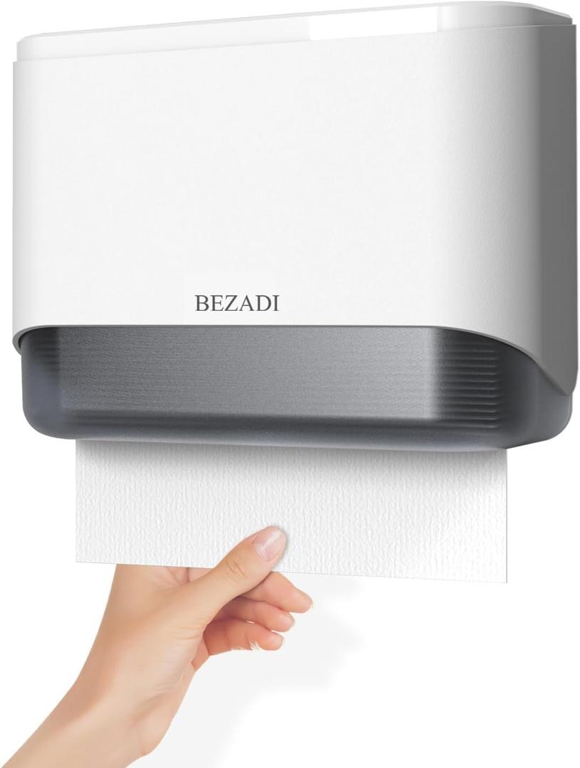 Paper Towel Dispenser,Large Capacity Wall Mount Tissue Dispensers with Smart Lock, Used for Kitchen and Bathroom 200+ Sheets White Toilet Paper Holders