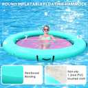 Inflatable Water Hammock Floating Dock,Round Floating Ring Inflatable Floating Hammock for Lake Boat Pool Ocean,