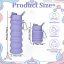 8 Pcs Collapsibles Water Bottles, 16 oz Portable Foldable | Water Bottle with Metal Clip Silicone Leakproof Travel Water Bottle Reusable Sports Waters Bottles for Travel Camping Cycling