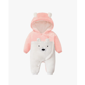 Fairy Baby Newborn Baby Snowsuit Bear Onesie Romper Winter Warm Coat Infant Fleece Footie Jumpsuit for Girls Boys 0-18M