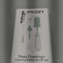 Momcozy Bottle Brush Kit with Push-Press Foam Design - Newborn Essentials Gift, Portable Cleaning Tool for Home & Travel, Baby Bottle Cleaner Brush for Breast Pumps & Nipples, Green (Press Bubble Style)