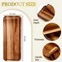 Small Charcuterie Boards Rectangular Long Wooden Platters Acacia Wood Serving Tray 2 Pcs Wooden Tray Kitchen Charcuterie Platter for Food Cookie Dessert Fruit Snack, 14" x 5.5" x 0.6"