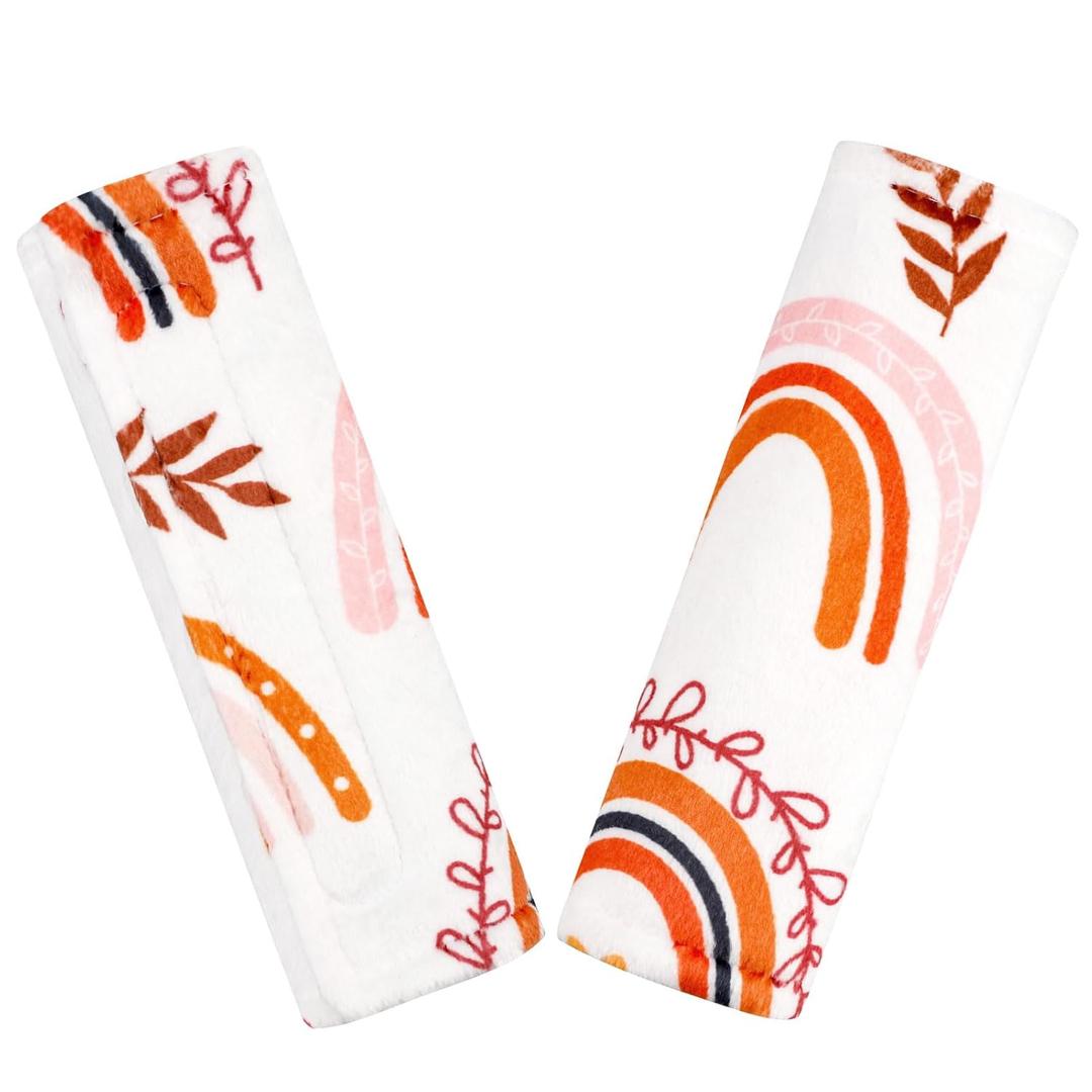 Pea Pod Baby Car Seat Strap Cover 2 Pack Rainbow Car Seat Straps Shoulder Pads, Seat Belt Cushions Pads for Infant Car Seats, Stroller, Pushchair