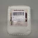 AMOAMI Waffle Bath-Mat, Super Absorbent Bath Mats for Bathroom, Boho Bathroom Rugs Non Slip Washable, Ultra Soft Bathroom-Mat with Tassels Bath Rugs for Floor Mat, 20" X 32" White