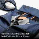Halfday Convertible 2-in-1 Premium Garment Duffel Weekender Bag 40L: Wrinkle-Free Travel (Hanging Suit Compartment, Shoe Pockets, Trolley Sleeve), Balistic Nylon Carry-on, Pacific