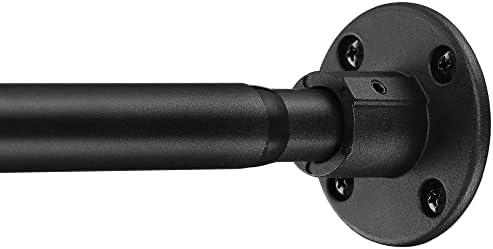 Closet Rod, 29-64 Inch Space Saving Closet Rod Extender Hanging, Black Adjustable Clothes Hanging Bar, Stainless Steel Closet Garment Organizer Rack, Bathroom, Windows