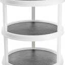 Yesland 3 Tier Lazy Susan Turntable - 12'' Round Tiered Rotating Kitchen Spice Organizer and Non-Skid Organization Storage Container - Tiered Tray for Fruit, Snacks, Cosmetic, Pantry, Bathroom(Grey)