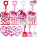 2 x JOYIN 28 Plastic Toy Shovels in Pink Red and White for Valentines Day ,28 Cards with Ribbon for Kids Party Favor, Classroom Exchange Prizes, Valentines Gifts with Vibrant Color