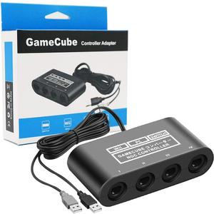 Gamecube Controller Adapter for Switch/OLED/Switch 2, Gamecube Adapter Compatible with PC Wii U with 4 Ports 6 FT Cable Support Turbo and Vibration for Gamecube Controller Play Super Smash Bros