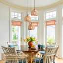3-Light Mini Hemp Rope Woven Pendant Light Kitchen Island,3 Dome Hand Woven Boho Rattan Chandelier Farmhouse Wicker Ceiling Light,rustic Light Fixture For Living Room Hallway Dining Room(Bulb Incl.)