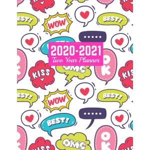 2020-2021 Two Year Planner: Simple 24-Month Planner & Calendar - Large 8.5 X 11 (Jan 2020 - Dec 2021) Daily Weekly And Monthly Schedule - Art Cove