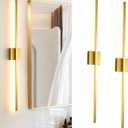 Wall Sconces Set of Two, LED Dimmable Sconces Wall Lighting, Brushed Gold Modern Wall Sconce Light for Bathroom, Living Room, Bedroom, Hardwied 3000K 40''
