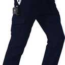 Mens Cargo Pants Tactical Work Construction for Men Ripstop Waterproof Outdoor Hiking with Pockets (Blue, M)