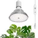 LED Grow Light Bulbs, Hanging Grow Lights for Indoor Plants, 25W 5000K, Height Adjustable Plant Light with Timer, Full Spectrum Grow Light Replace Sunlight for Large Tall Plant, Greenhouse
