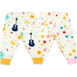 MOEMOE BABY Waterproof Diaper Pants for Potty Training 2 Packs Overnight Diaper Short for Toddler Boys and Girls (5-7 Year, Guitar)