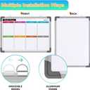 Small Weekly Calendar Dry Erase Whiteboard for Wall, 16" x 12" Magnetic Dry Erase Board, Hanging Double-Sided White Board, Portable Board for List, Kitchen, Planning, Memo, Home, Office