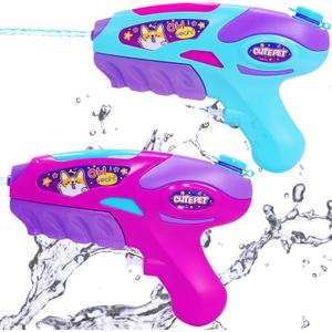Water Gun for Kids - Girls Blaster Soaker Squirt Summer Squirt Shooter Gun Toy 2pcs Swimming Pool Toddlers Beach Water Fighting Dog Training Toy…