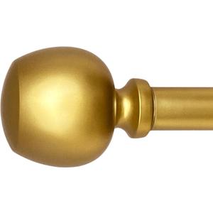 Morena II 12-20 Inch Adjustable Side Curtain Rod Set Pair, 1 Inch Diameter in Brass