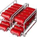 Simple Houseware Stackable Front Loading Beverage Can Dispenser Rack, Chrome - 2 Pack (Standard)