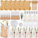 55Pcs Baby Shower Prizes for Game Winners 6 Sets Bear Shaped Cheese Board Gift with Spoons Butter Spreaders Gift Bags Kitchen Towels Bridal Shower Party Favors for Guests (Bear Shaped, 6 Sets)