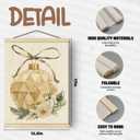 Boat Wades Gold Christmas Tree Ball Wall Art Poster Hanger Frame, Rustic Christmas Decor, Holiday Winter Xmas Bauble Tree Floral Wall Decor for Home Living Room Bedroom, 12x16 Inch Set of 2