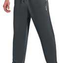 ZENGVEE Sweatpants for Men Athletic with Zipper Pockets Workout Sweat Pants Lightweight for Jogging Gym Running Track Exercise Training Lounge Open Bottom 3029 Darkgray S (Gray, S)