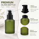 Green Frosted Glass Lotion Pump Bottles 60ml 3-Pack