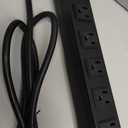 Metal Wall Mount Power Strip, Mountable Power Outlet, Aluminum Alloy Mount Power Socket with Switch, 6 FT SJT 3/C 14AWG Power Cord, 15A 125V 1875W (16 Outlet)