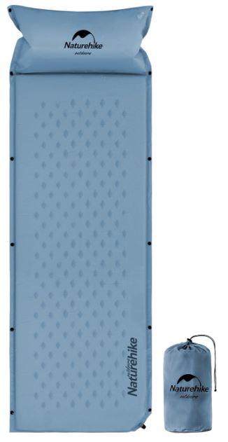Naturehike Self-Inflating Sleeping Pad, Ultralight Memory Foam Camping Pad with Pillow, Fast Inflating, Patchwork Sleeping Pad for Camping, Hiking, RV Camping, with Storage Bag, Single