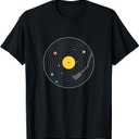 Solar System Vinyl Record | Space Planets Music DJ T-Shirt, Size S