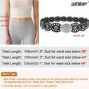 LEACOOLKEY Hollow Western Disc Belt for Dress Boho Concho Belt Vintage Country Waist Belts for Women (Black)