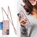 for Samsung Galaxy S26 Case with Card Holder & Wrist Strap, PU Leather Shockproof Crossbody Cover with Adjustable Shoulder Lanyard & Wristband & Kickstand for Galaxy S26 XK-Pink