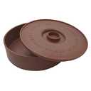 IMUSA USA MEXI-1000-TORTW Traditional Microwave Safe 8.5" Terracota Tortilla Warmer, Light Brown Brick Color