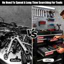 12 PCS Magnetic Tool Box Labels, Toolbox Labels Magnetic, General Tool Box Organize Accessories, Reusable Tags for Steel Toolboxes, Carts, Drawers, Cabinets & Workshop Storage (Red)