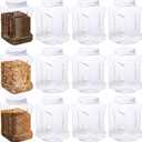 12 Packs 1 Gallon Plastic Grip Jar with Cap Clear Storage Containers Grip Jars Multi-use Empty Containers Household Dried Food Canisters BPA Free for Kitchen Fermentation Food Storage (White Lid)