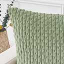 Kevin Textile Spring 14x36 Inch Long Lumbar 1 Pack Boho Decorative Throw Pillow Cover Soft Striped Corduroy Rectangle Cushion Case Farmhouse Solid Accent for Living Room Couch Sofa Bed, Sage Green