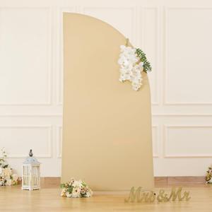 Champagne Half Moon Arch Covers Wedding Arch Backdrop Cover for Weddings Birthday Parties Baby Showers Events 5ft Champagne Half Arch Fabric Cover Set