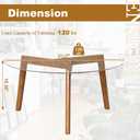 Glass Coffee Table, Small Round Coffee Tables with Solid Wood Legs, Mid Century Modern Center Table with Glass Top for Small Spaces, Living Room, 31.5x31.5x15.4