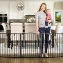 Regalo Deluxe Home Accents Widespan Safety Gate, 74.5" W x 28" H, Includes 4 Wall Mounts , Black