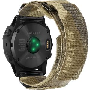Compatible With Garmin, Watch Band, Camouflage Super Rugged Nylon Sports Strap With Woven Loop Design, For fnix/Forerunner/Vivoactive/Approach/MARQ/quatix/D2 Series Tough Replacement Band For Men