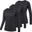 Women's Athletic Compression Long Sleeve Workout Tops Quick Dry Gym Running Yoga Shirts S