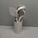 Silicone Cooking Utensils Set - 600°F Heat Resistant, Nonstick Kitchen Utensil Set with Spatulas, Spoons, Whisk, Tongs, BPA Free, Dishwasher Safe, Cream White