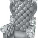 Beistle 3-D Prom Throne Prop  Silver Cardboard Chair Backdrop, Elegant Photo Booth Party Decoration for Galas, Birthday Parties, Dances, Special Ceremonies, and Special Events, 7' 1" x 3' 9"