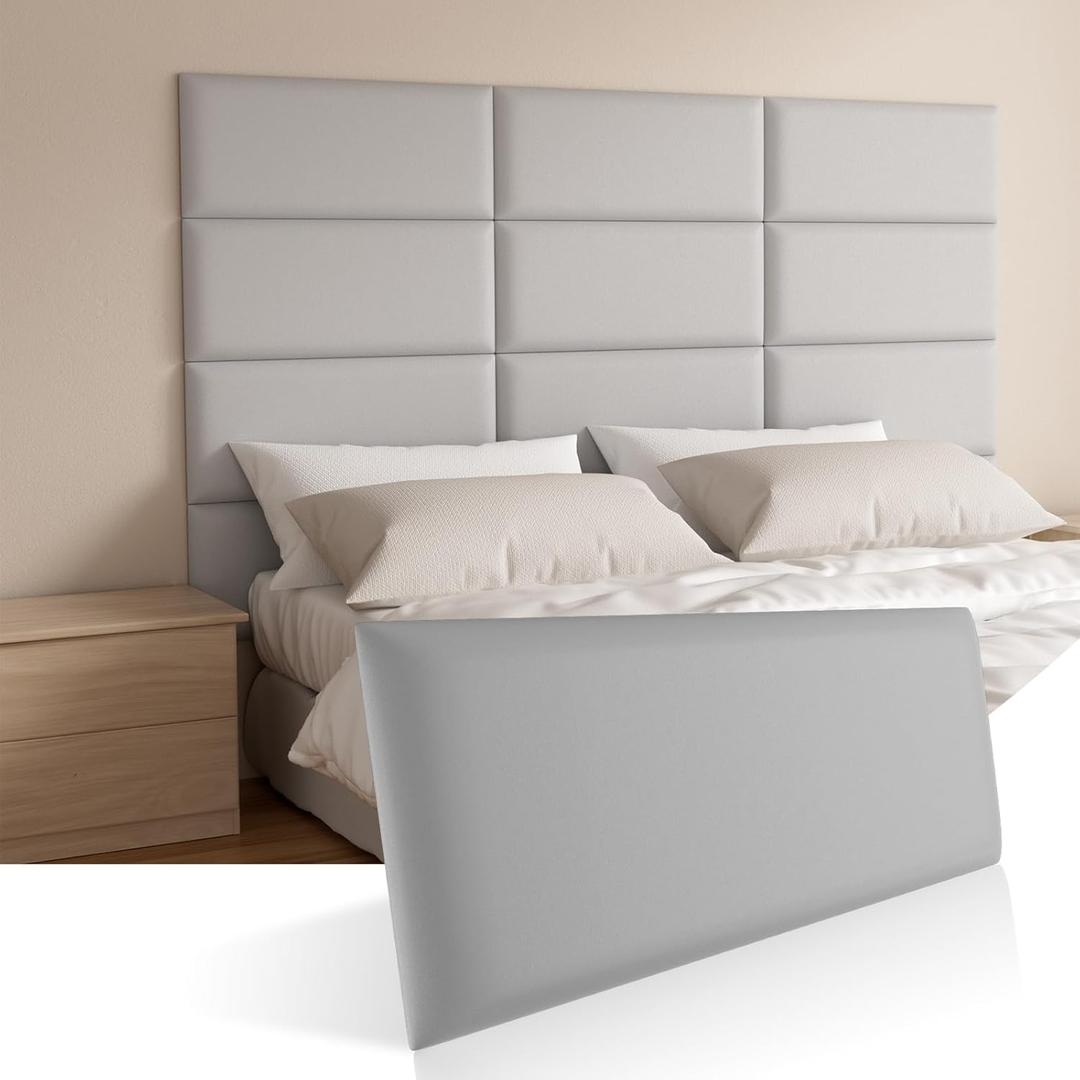 Headboards Wall Panel for Twin, Self-Adhesive 3D Wall Panels, Upholstered Wall Panel for Bedroom/Living Room (4 Pieces 9.84 in x 23.6 in)