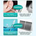 48 Pcs Earwax Removal Adhesive Swabs Ear Wax Removal Tool & Ear Cleaning Tool Kit, with Gentle Removal Stick for All Ages (Single Head)