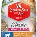 Chicken Soup for The Soul All Natural Premium Small Bites Adult Dry Dog Food, Real Meat First Ingredient, No by-Products, Supports Gut & Immune Health, Chicken, Turkey & Brown Rice, 13.5lb, Best By 03/04/2026