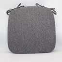 Memory Foam Chair Pads for Dining Room - Thick and Comfortable Non Slip Kitchen Seat Cushions with Machine Washable Cover and Ties [15 X 15 X 2 Inches] - Dark Gray