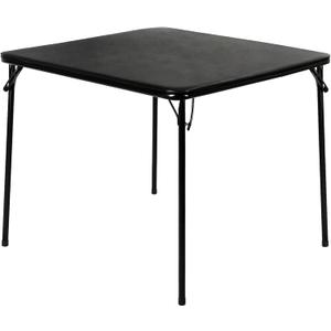 VECELO 34'' Folding Card Table Square with Soft Padded Tabletop, Portable for Dining Room, Parties, Games, Puzzles, Black