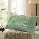 Kawaii Green Pillowcases Cute Pillow Case Japanese, Flowers and Plants Korean Home Decor Pillow Cases, Kawaii Anime Aesthetics Pillow Covers Decorative Pillowcase 20"x30" Inches